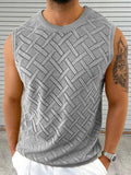 Men's Round Neck Sleeveless Eyelet Knit Top - Trendsi - Flyclothing LLC