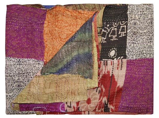 60" X 90" Silk Multicolor Throws - Homeroots