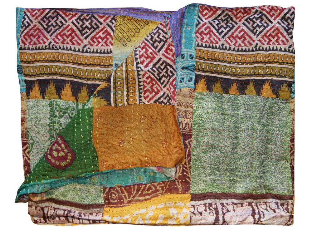 60" X 90" Silk Multicolor Throws - Homeroots - Flyclothing LLC