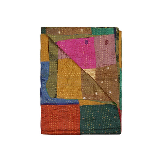 50" X 70" Silk Multicolor Throws - Homeroots