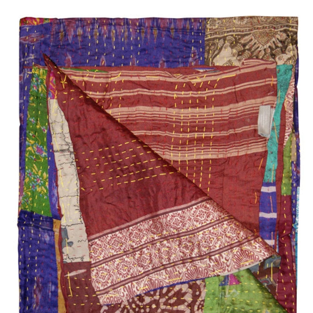 50" X 70" Silk Multicolor Throws - Homeroots - Flyclothing LLC
