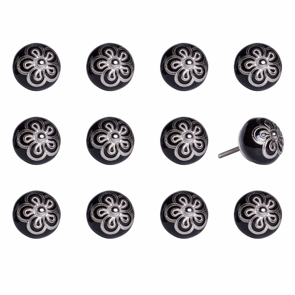 1.5" X 1.5" X 1.5" Ceramic Metal Multicolor 12 Pack Knob - Homeroots - Flyclothing LLC