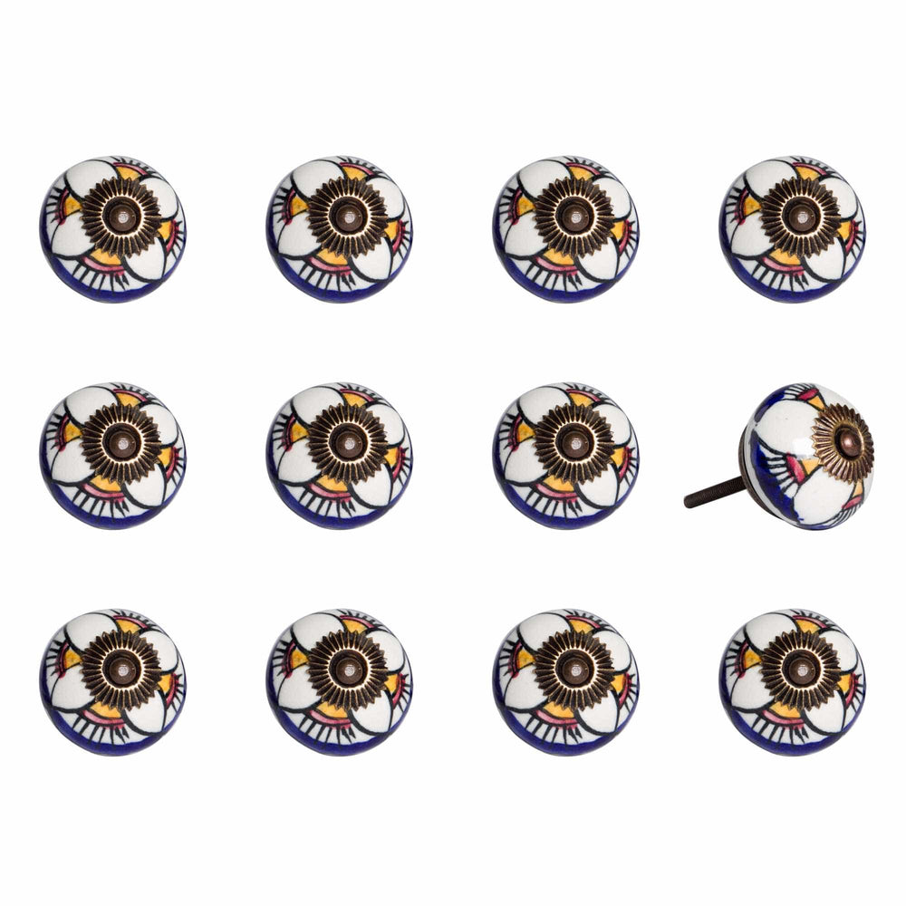 1.5" X 1.5" X 1.5" Ceramic Metal Multicolor 12 Pack Knob - Homeroots - Flyclothing LLC