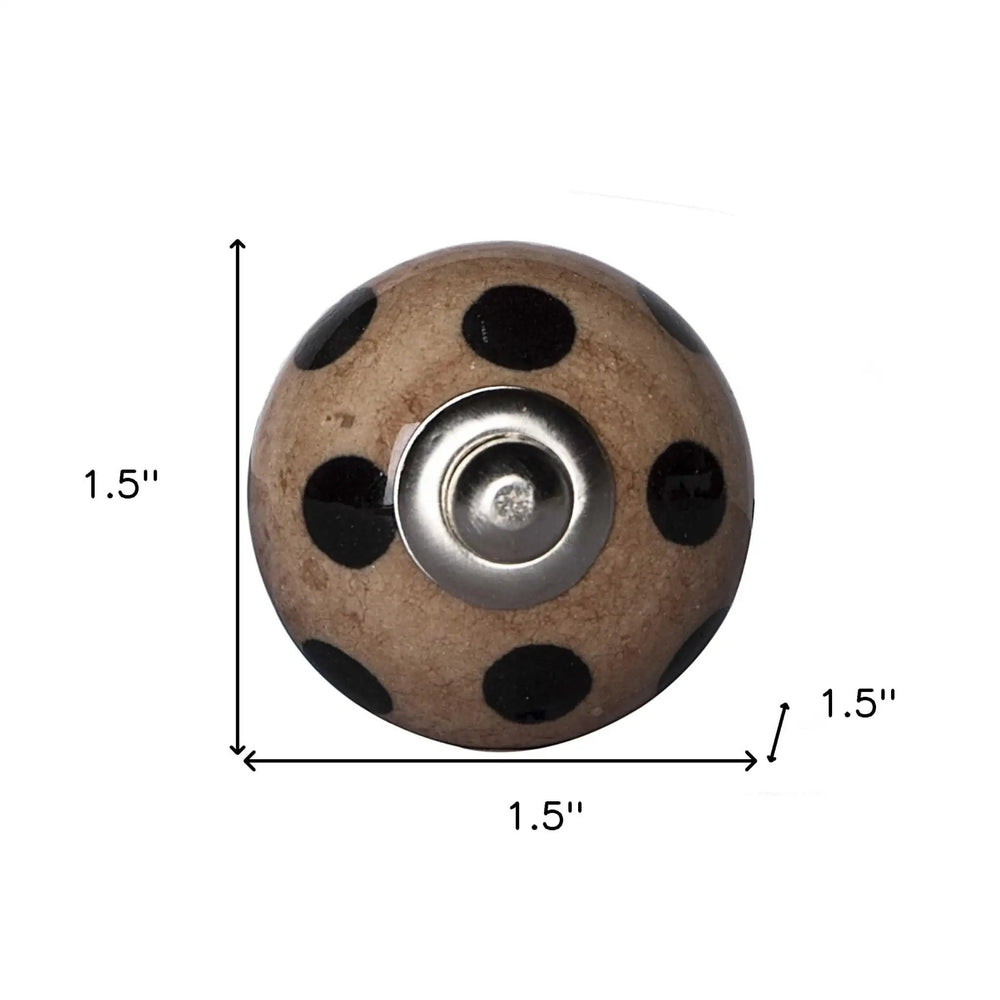 1.5" X 1.5" X 1.5" Ceramic Metal Brown Black 12 Pack Knob - Homeroots - Flyclothing LLC