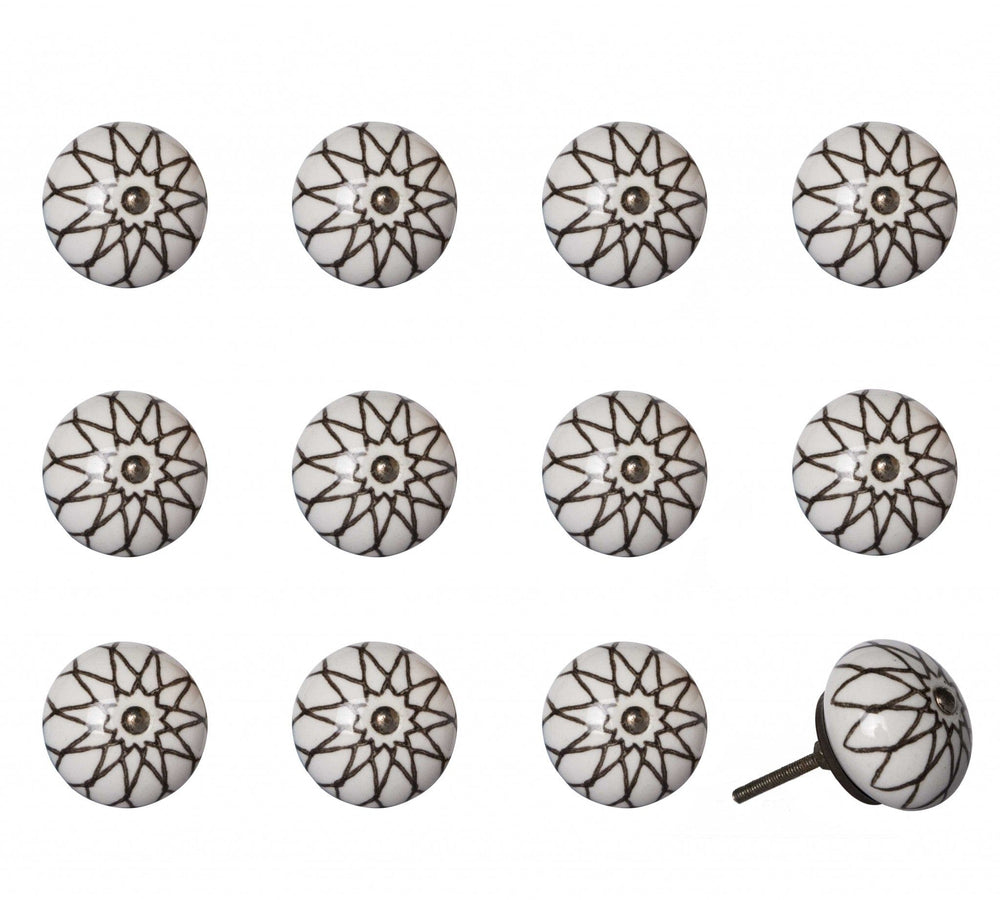 1.5" X 1.5" X 1.5" Ceramic Metal Multicolor 12 Pack Knob - Homeroots - Flyclothing LLC