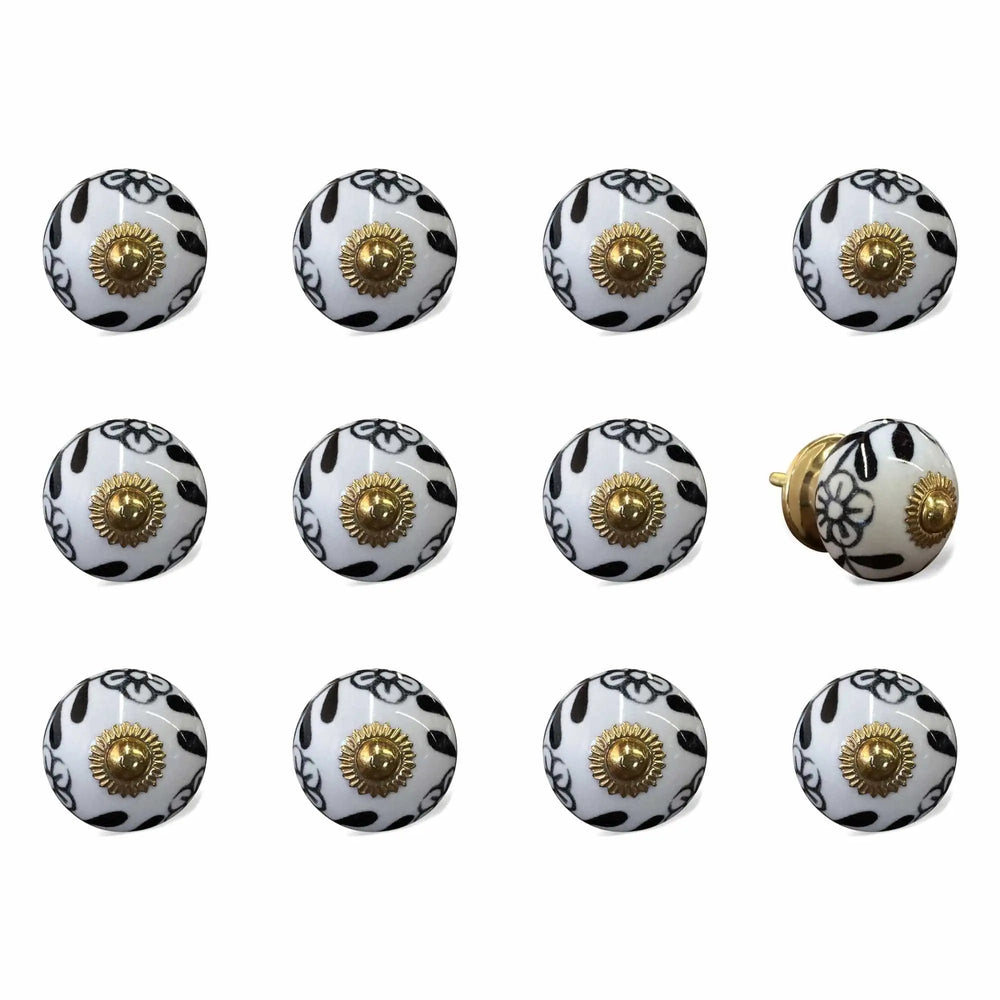 1.5" X 1.5" X 1.5" Ceramic Metal Multicolor 12 Pack Knob - Homeroots - Flyclothing LLC