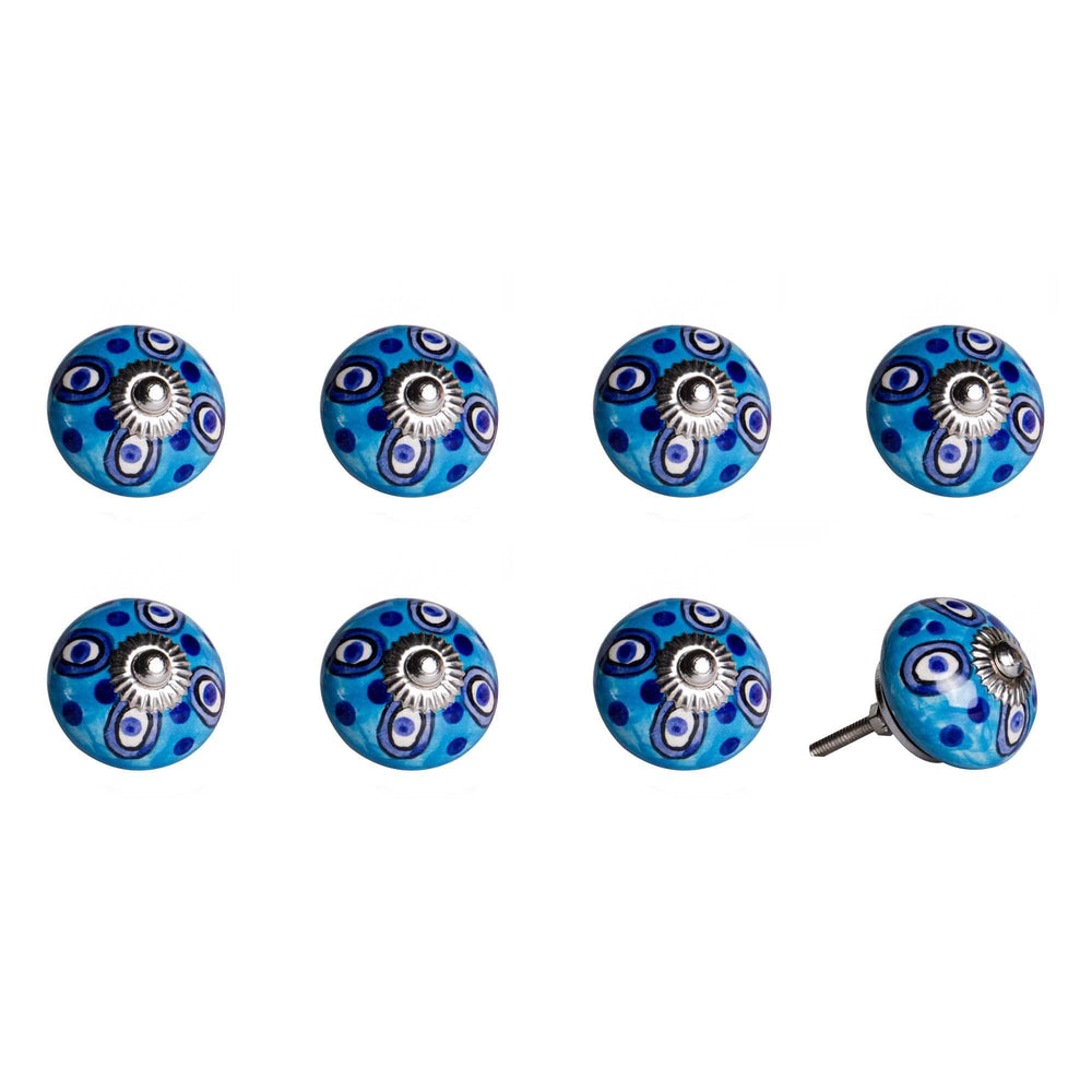 1.5" X 1.5" X 1.5" Ceramic Metal Multicolor 8 Pack Knob - Homeroots - Flyclothing LLC