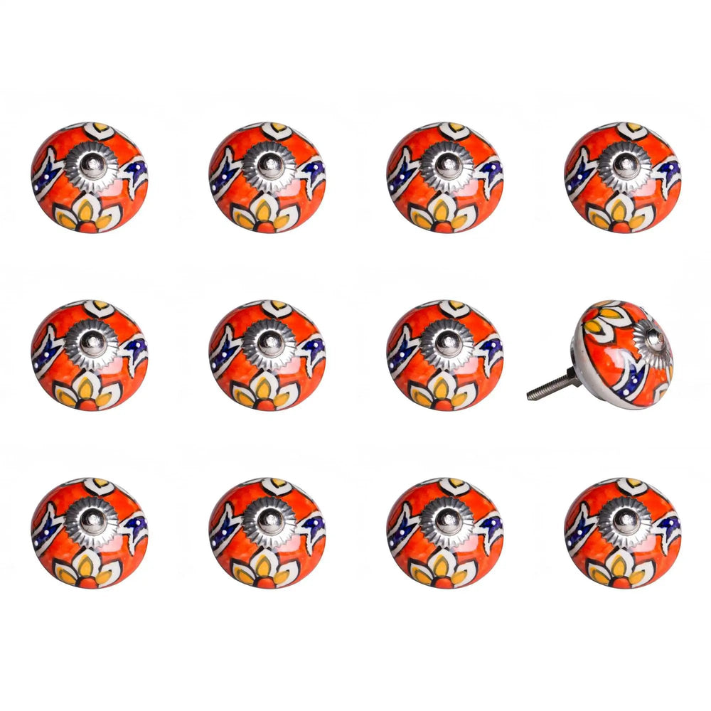 1.5" X 1.5" X 1.5" Ceramic Metal Multicolor 12 Pack Knob - Homeroots - Flyclothing LLC