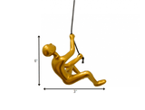 6" Gold Unique Climbing Man With Rope Wall Art - Homeroots - Flyclothing LLC
