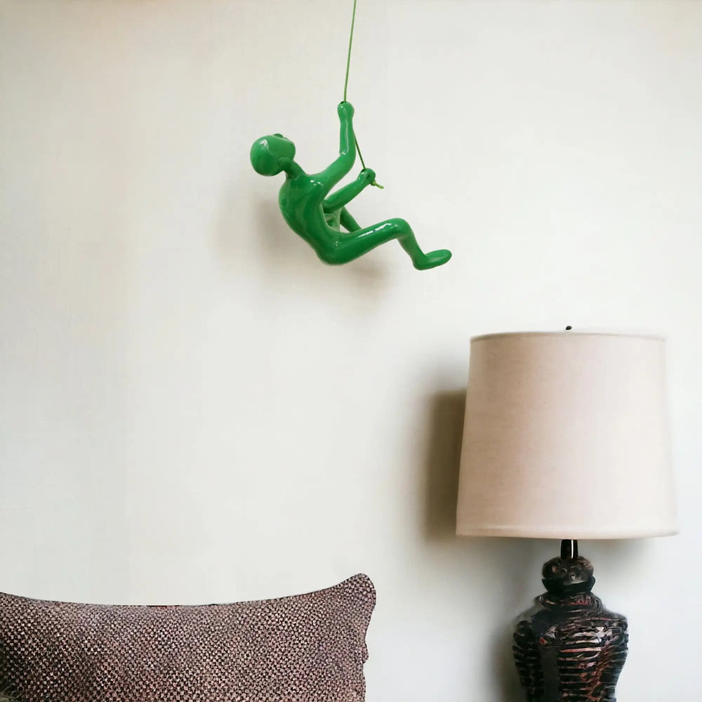6" Green Unique Climbing Man With Rope Wall Art - Homeroots - Flyclothing LLC