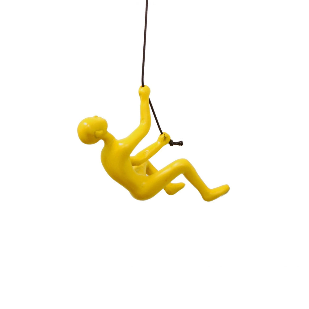 6" Yellow Unique Climbing Man With Rope Wall Art - Homeroots - Flyclothing LLC