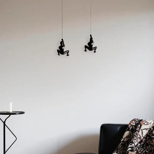 Set Of Two 6" Black Unique Climbing Men Wall Art - Homeroots