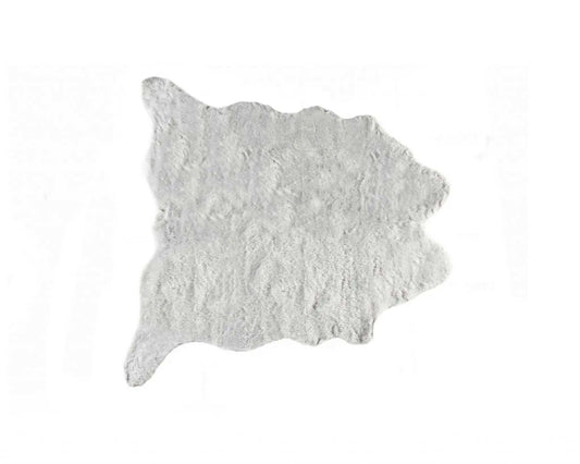 5' X 8' Gray Faux Fur Area Rug - Homeroots - Flyclothing LLC