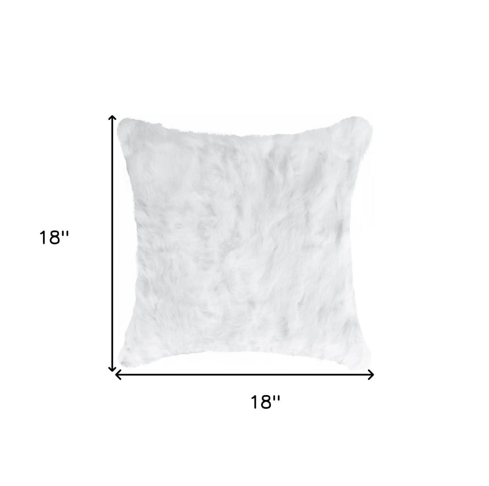 18" White Wool Throw Pillow - Homeroots - Flyclothing LLC