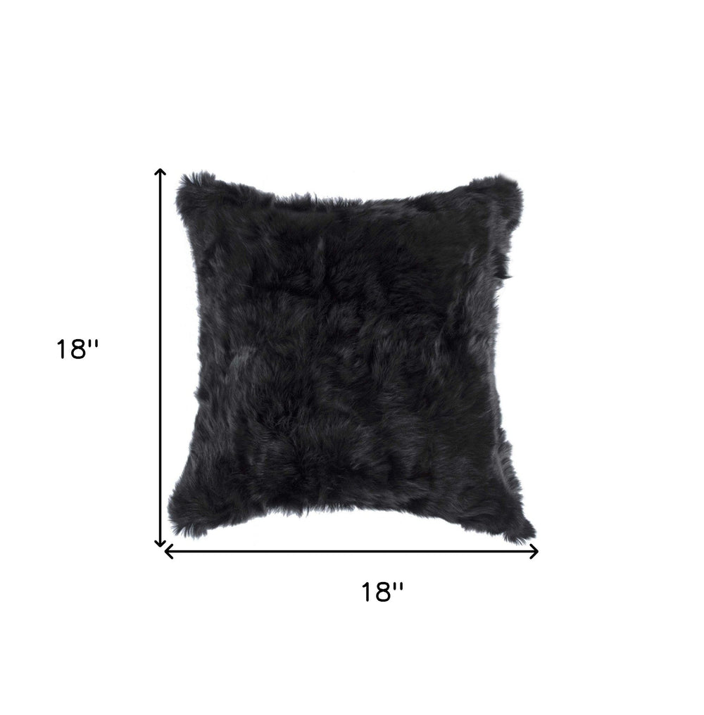 18" Black Wool Throw Pillow - Homeroots - Flyclothing LLC