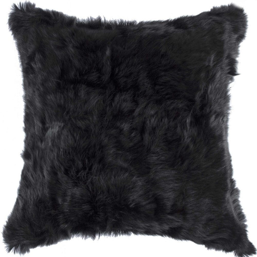 18" Black Wool Throw Pillow - Homeroots - Flyclothing LLC