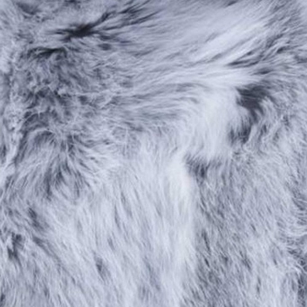 5" X 18" X 18" 100% Natural Rabbit Fur Grey Pillow - Homeroots - Flyclothing LLC
