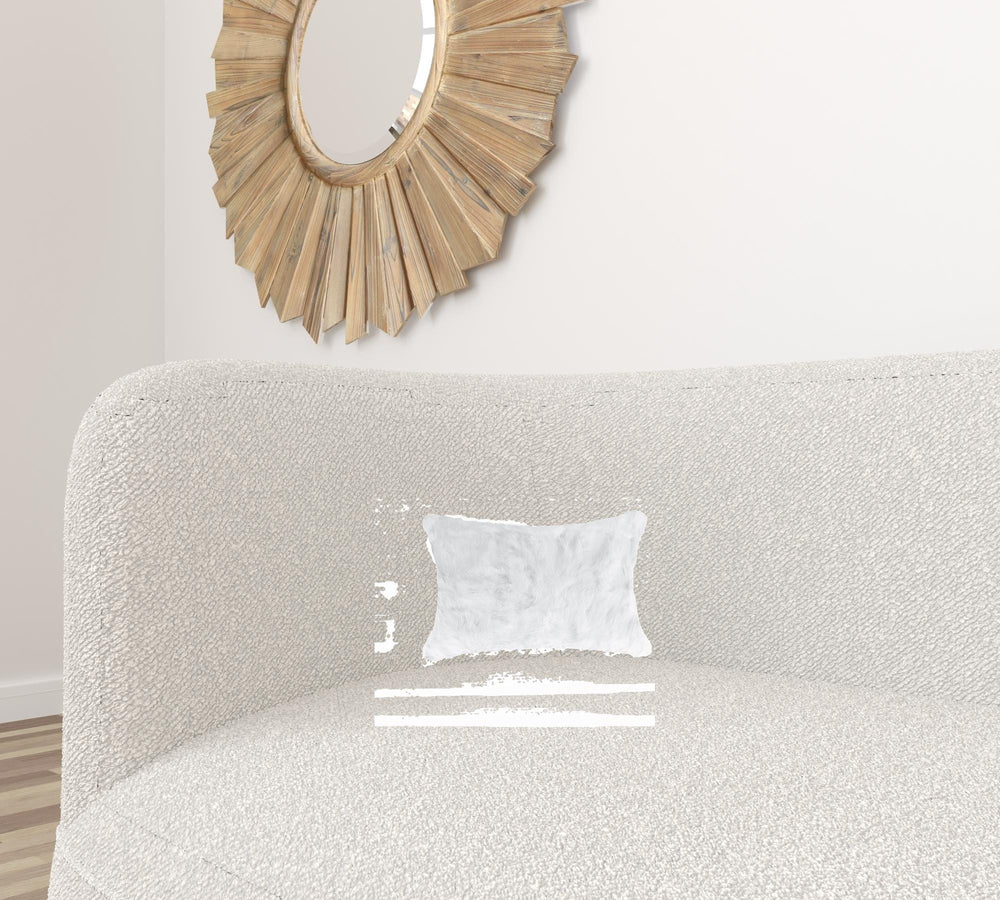 5" X 12" X 20" 100% Natural Rabbit Fur White Pillow - Homeroots - Flyclothing LLC