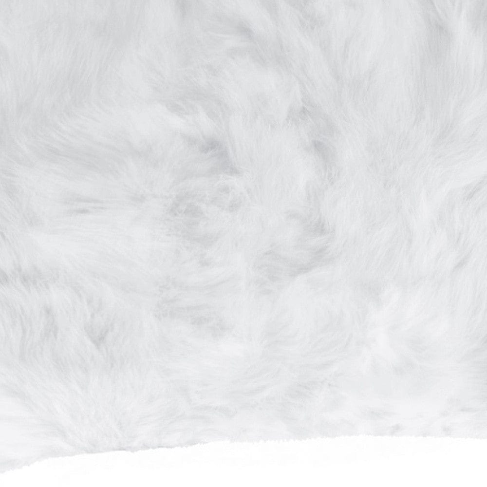 5" X 12" X 20" 100% Natural Rabbit Fur White Pillow - Homeroots - Flyclothing LLC