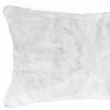 5" X 12" X 20" 100% Natural Rabbit Fur White Pillow - Homeroots - Flyclothing LLC