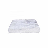 White Knitted Rabbit Solid Color Plush Reversable Throw - Homeroots - Flyclothing LLC