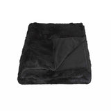 Black Knitted Rabbit Solid Color Plush Reversable Throw - Homeroots - Flyclothing LLC