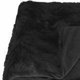 Black Knitted Rabbit Solid Color Plush Reversable Throw - Homeroots - Flyclothing LLC