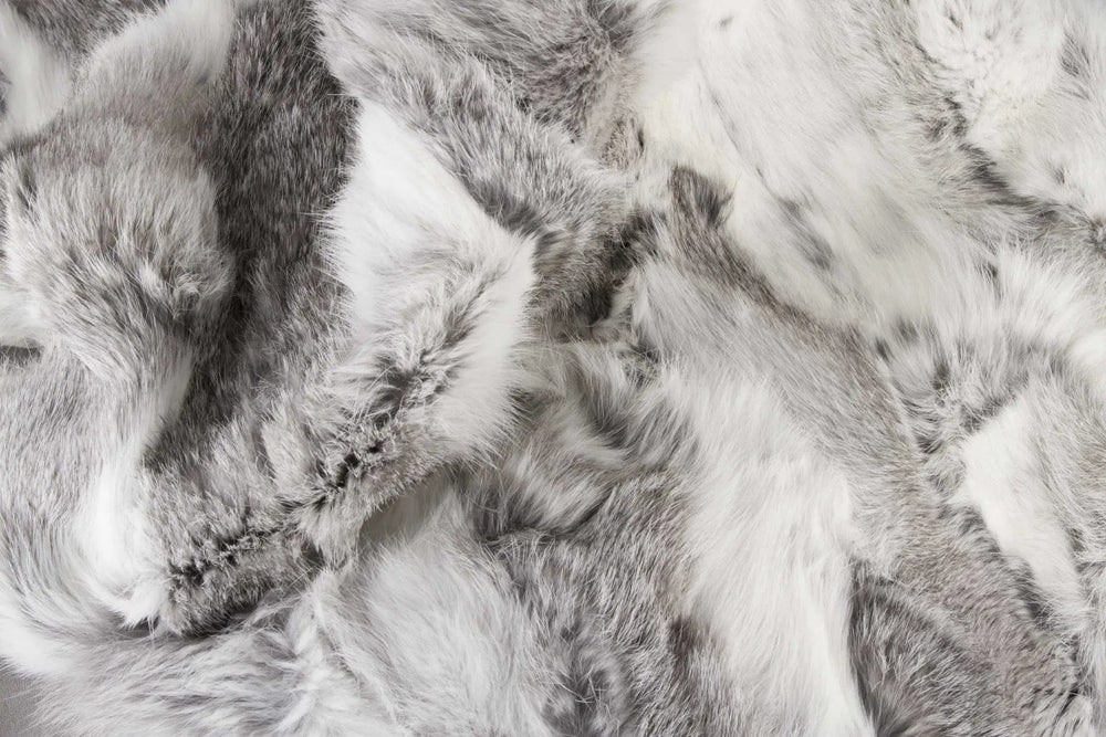 50" X 60" Gray Rabbit Fur Throw Blanket - Homeroots - Flyclothing LLC