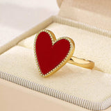 18K Gold-Plated Heart-Shaped Ring - Trendsi - Flyclothing LLC