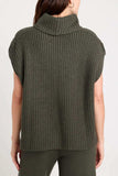 Slit Turtleneck Cap Sleeve Sweater - Trendsi - Flyclothing LLC