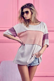 BiBi Thermal Rib Top with Bella Rib Color Block - Trendsi - Flyclothing LLC