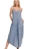 Zenana Lyocell Acid-Washed Jumpsuit - Trendsi - Flyclothing LLC
