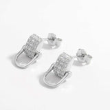 925 Sterling Silver Inlaid Zircon Earrings - Trendsi - Flyclothing LLC