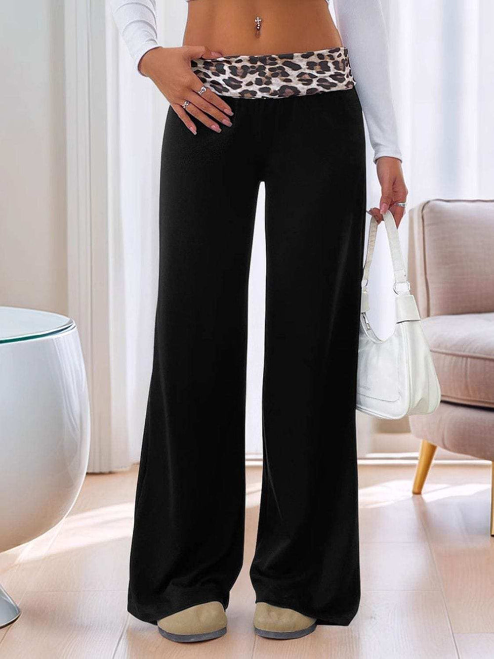 High Waist Leopard Pants - Trendsi - Flyclothing LLC