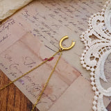 18K Gold-Plated Horseshoe Pendant Necklace - Trendsi - Flyclothing LLC