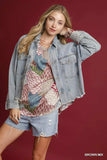 Umgee Boho Feather Print Peasant Blouse - Trendsi - Flyclothing LLC