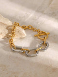 18K Gold-Plated Stainless Steel Chain Bracelet - Trendsi - Flyclothing LLC