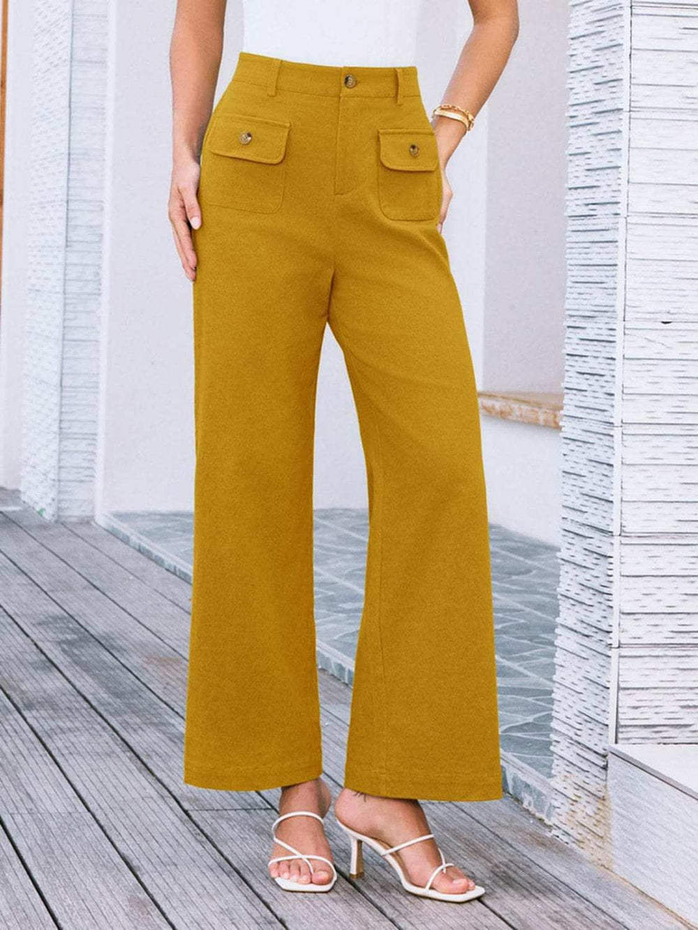 High Waist Wide Leg Pants - Trendsi - Flyclothing LLC