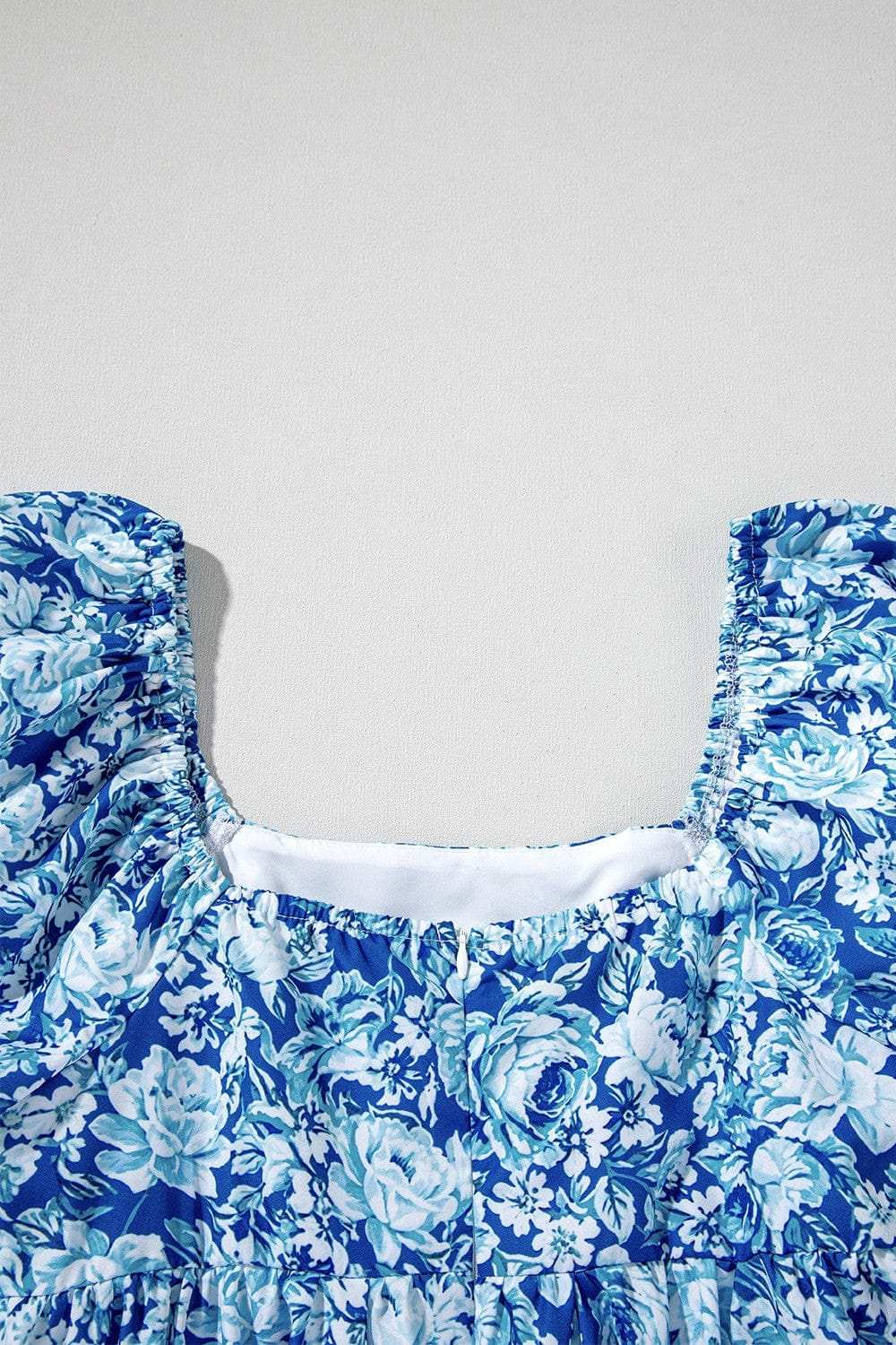 Floral Puff Sleeve Babydoll Mini Dress - Trendsi - Flyclothing LLC