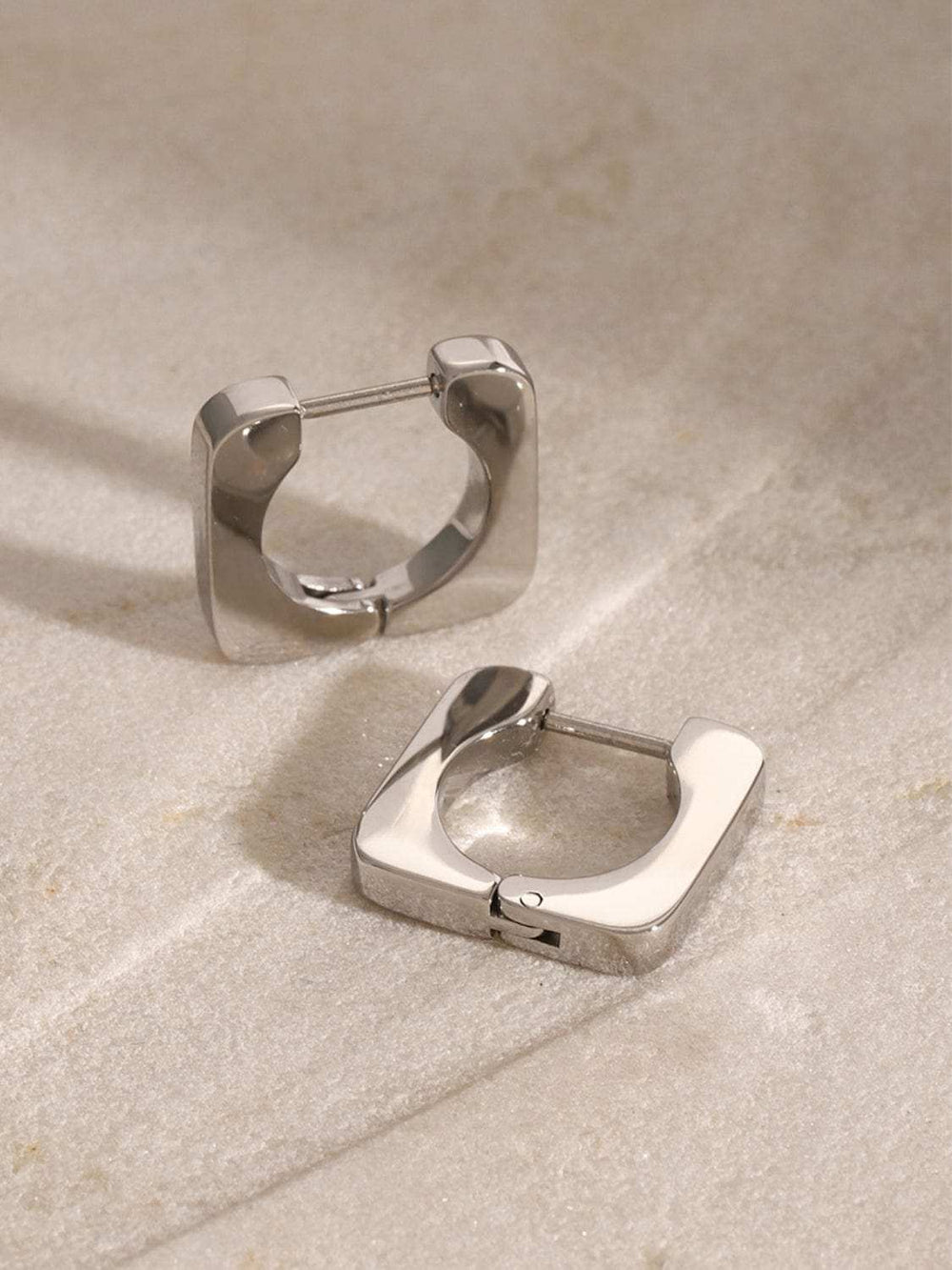 18K Gold-Plated Stainless Steel Square Earrings - Trendsi - Flyclothing LLC
