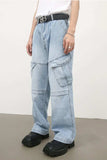 Men's Mid Rise Jeans with Cargo Pockets - Trendsi - Flyclothing LLC