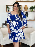 Double Take Full Size Floral Ruffle Hem Smocked Dress with Pockets - Trendsi - Flyclothing LLC
