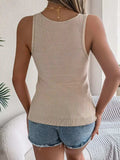 Eyelet V-Neck Tank - Trendsi - Flyclothing LLC