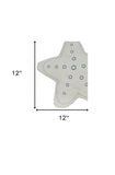 12" X 12" Blue and White Star Linen Throw Pillow - Homeroots - Flyclothing LLC