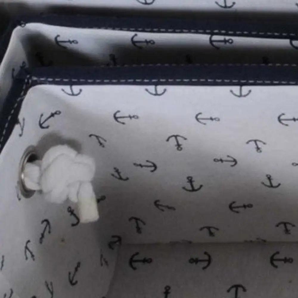 13.5" X 17" X 22.5" Blue Fabric Basket With Bow Decoration Set Of 5 - Homeroots - Flyclothing LLC