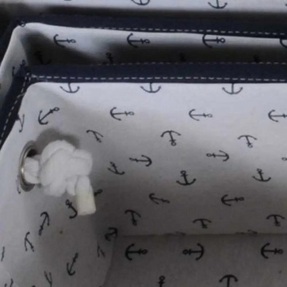 13.5" X 17" X 22.5" Blue Fabric Basket With Bow Decoration Set Of 5 - Homeroots - Flyclothing LLC