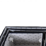 13.5" X 17" X 22.5" Blue Fabric Basket With Bow Decoration Set Of 5 - Homeroots - Flyclothing LLC