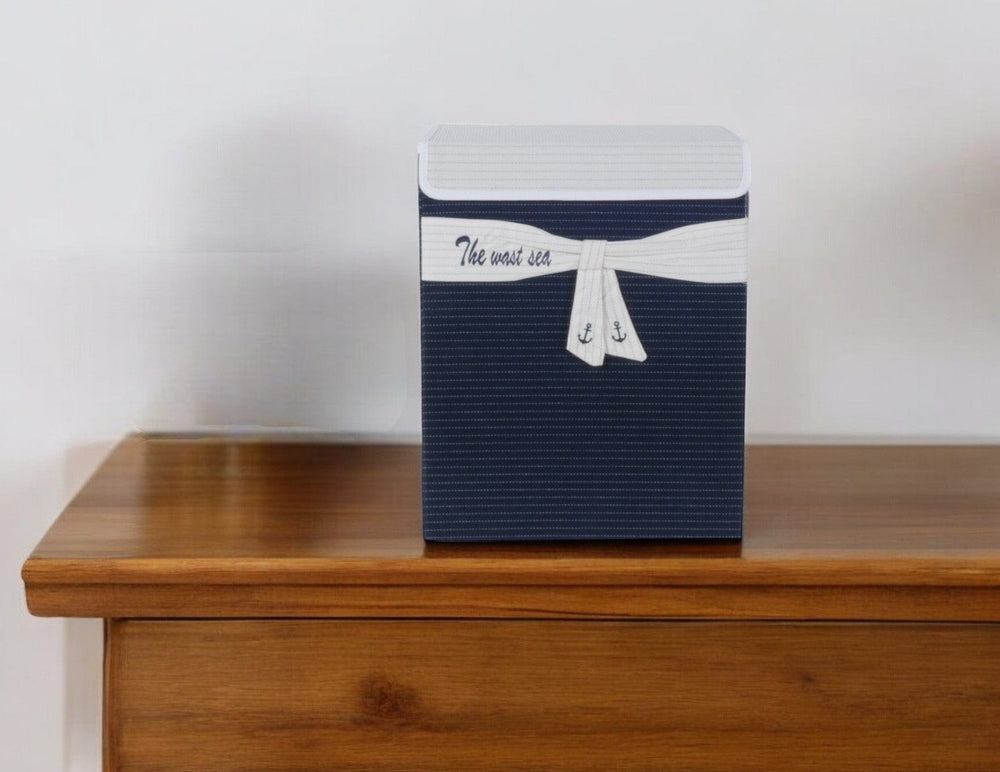 12" Blue Fabric Basket - Homeroots - Flyclothing LLC