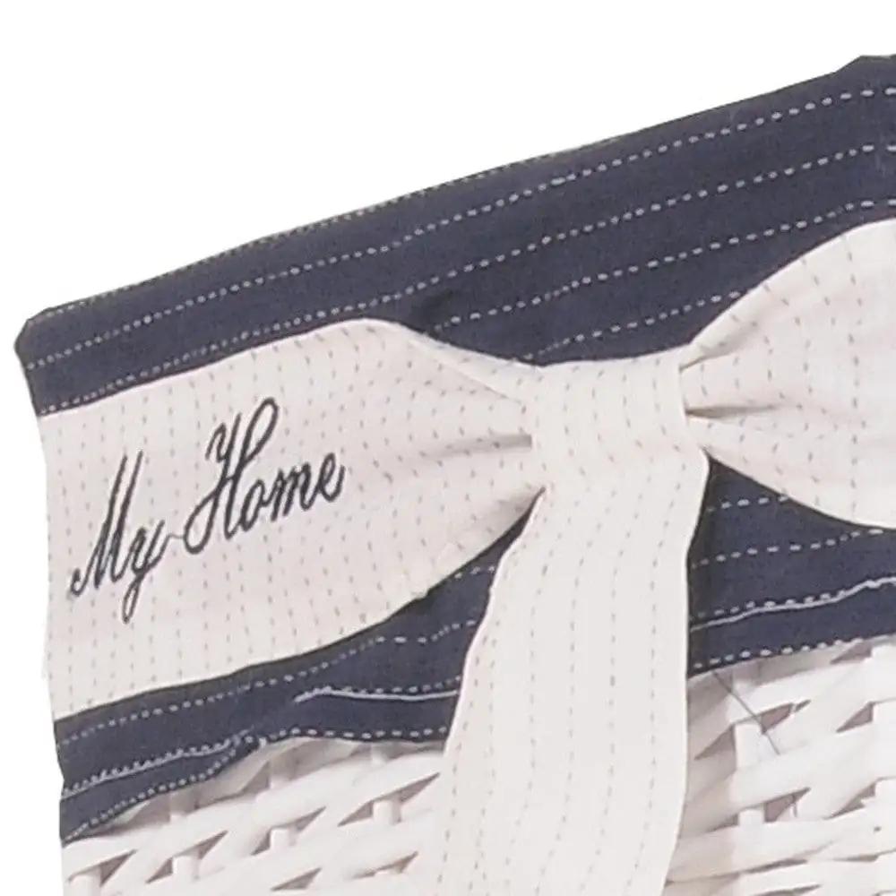 14" X 17.5" X 19.5" White blue rectangular willow Basket Set Of 5 - Homeroots - Flyclothing LLC