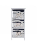12.5" X 16" X 35.5" White Blue Portable 3 Drawers - Homeroots - Flyclothing LLC